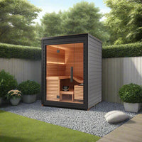 SAUNASNET® Outdoor Mira Cabin Sauna Kit Black 02