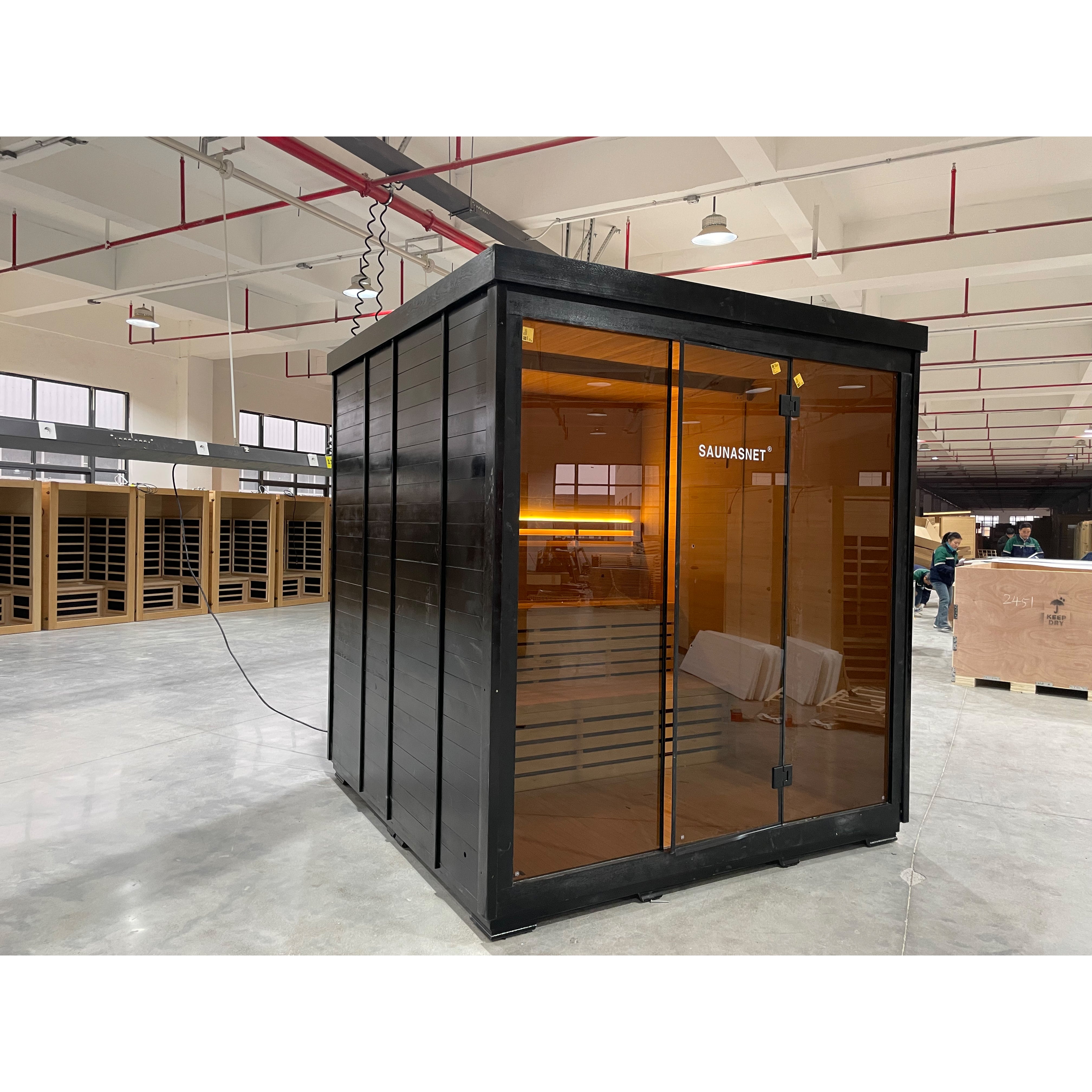 SAUNASNET® Outdoor Mira Cabin Sauna Kit Black 03
