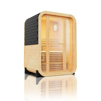 SAUNASNET® Compact Outdoor Barrel Sauna with Modern Glass Door Barrel 10（US Stock – Ships in 10–15 Days）
