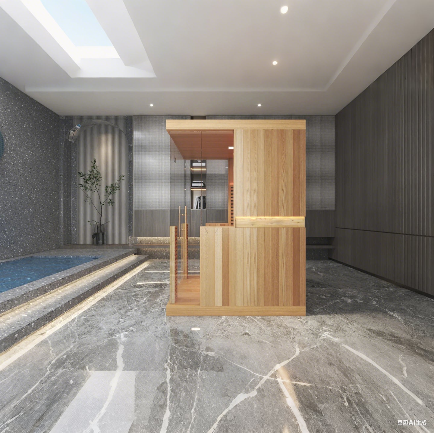 SAUNASNET® Luxury Glass Sauna with Full Spectrum,Lighting, Modern Wood Design, 4-6 Persons with WiFi Control Infrared 06