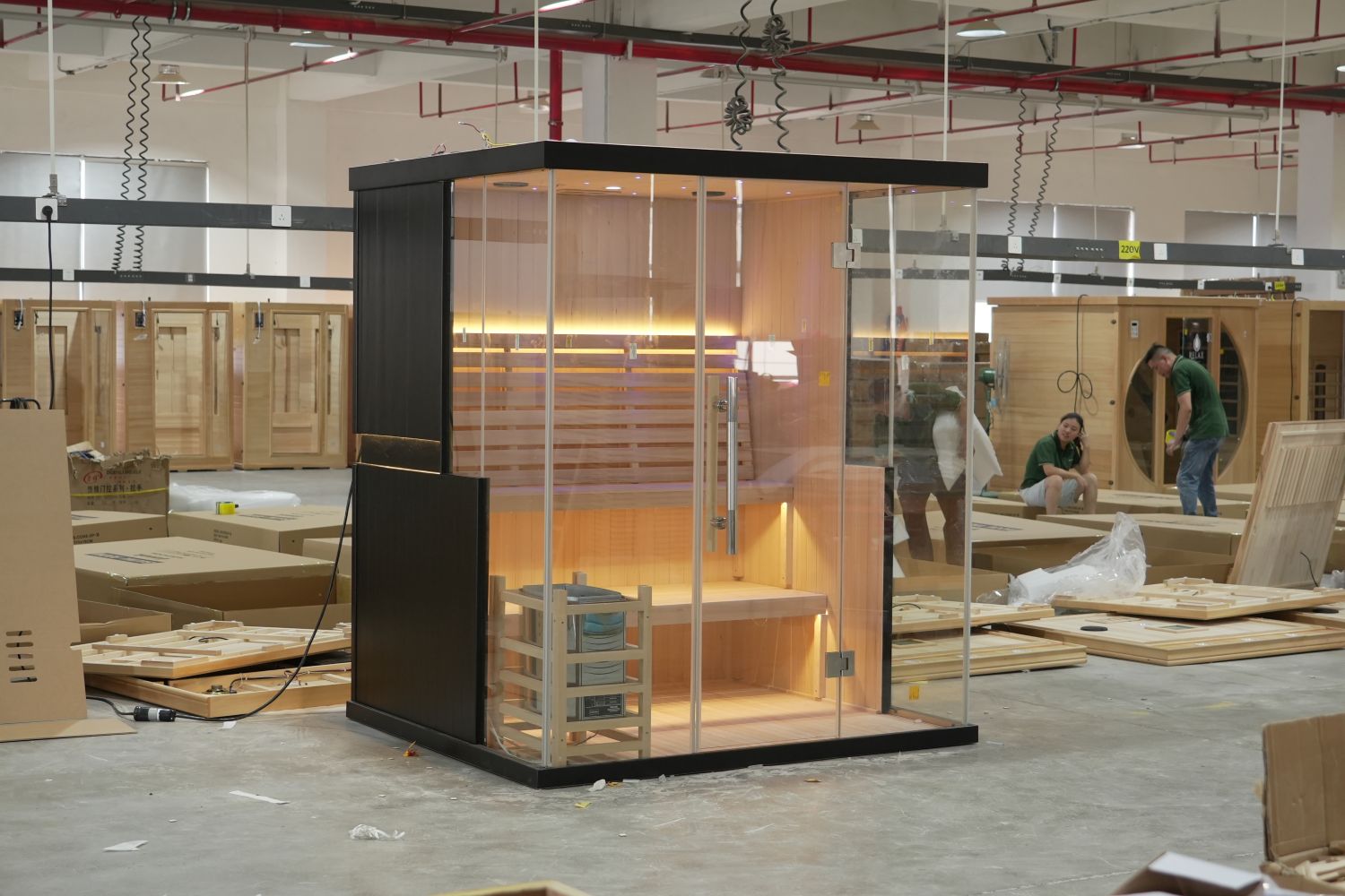 SAUNASNET® Indoor Traditional Hemlock Wifi Sauna 4-6 Person