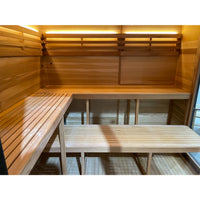 SAUNASNET® Nordic Panorama Glass-Wood Outdoor Sauna Cabin – Modern Luxury Horizon View Design Terra 02