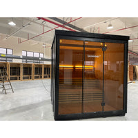 SAUNASNET® Green Energy Saving Sauna with Glass Front – Eco Cube Design for Relaxation and Full Detox Black 03