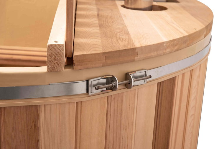 SAUNASNET® Wood Fired Cedar Hot Tub - Internal Stove