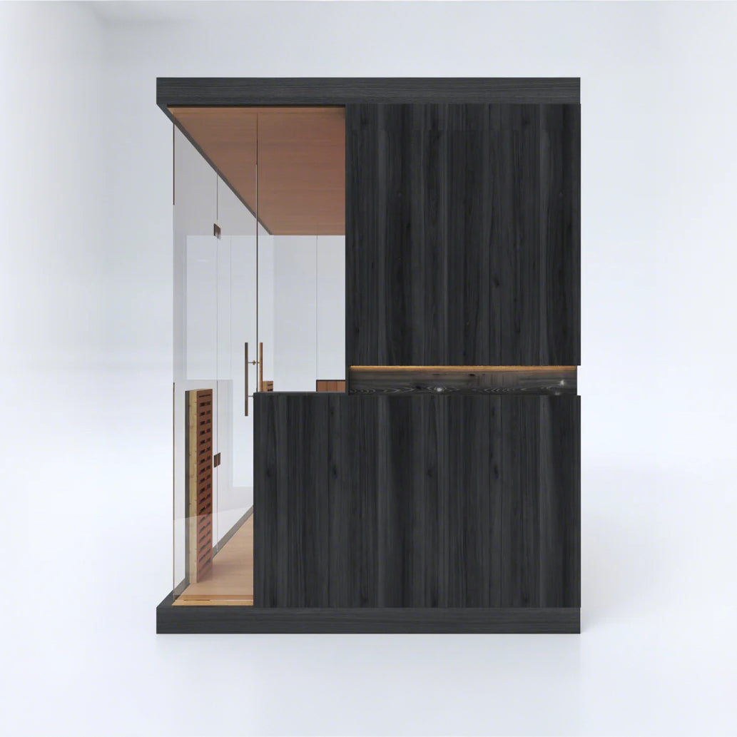 SAUNASNET® Luxury Glass Sauna with Full Spectrum,Lighting, Modern Wood Design, 4-6 Persons with WiFi Control Infrared 06