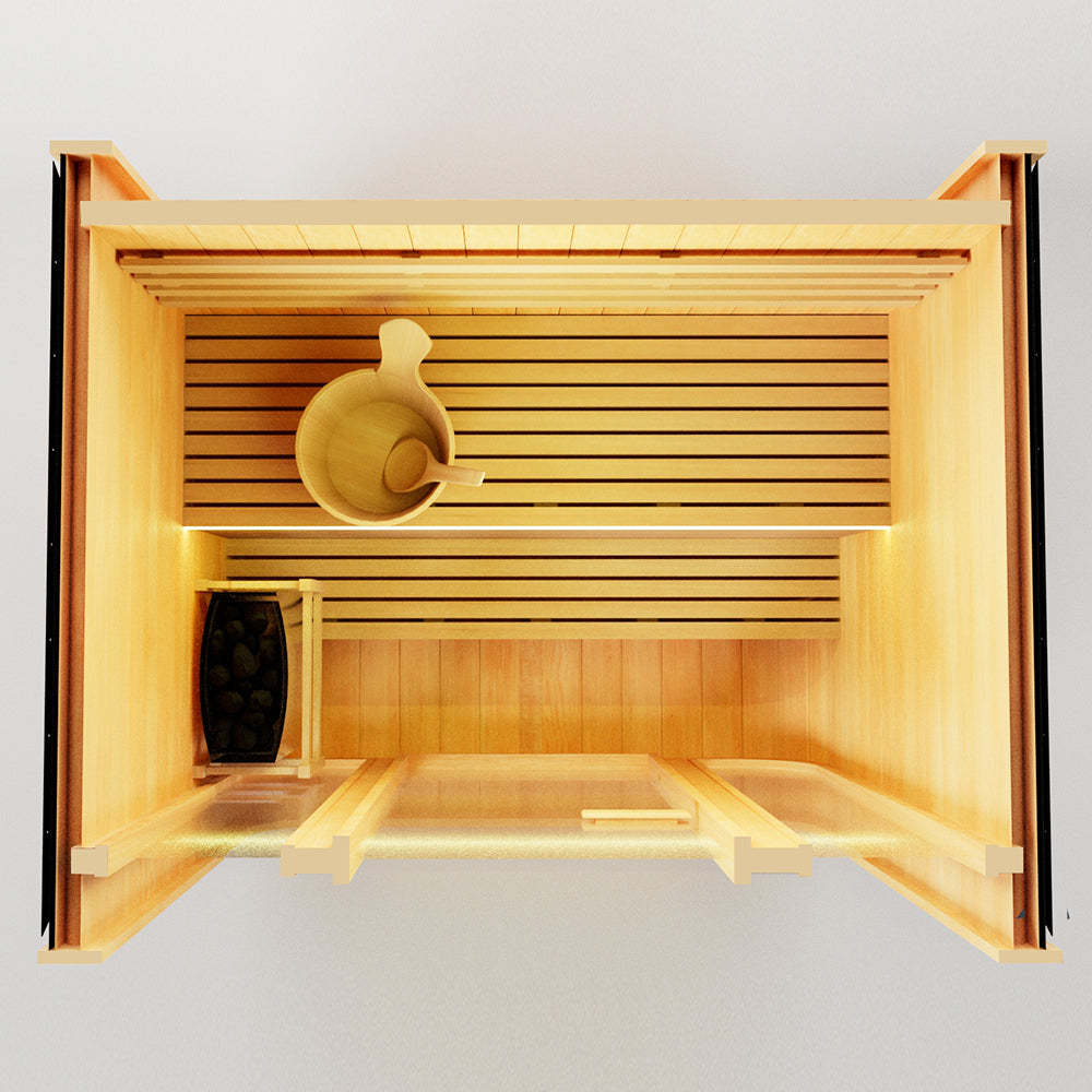 SAUNASNET® Compact Outdoor Barrel Sauna with Modern Glass Door Barrel 10（US Stock – Ships in 10–15 Days）