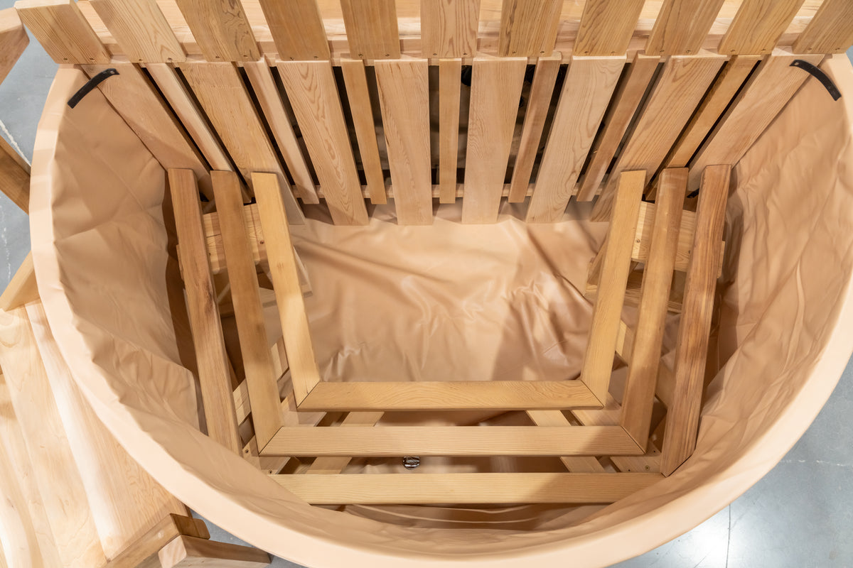 SAUNASNET® Wood Fired Cedar Hot Tub - Internal Stove