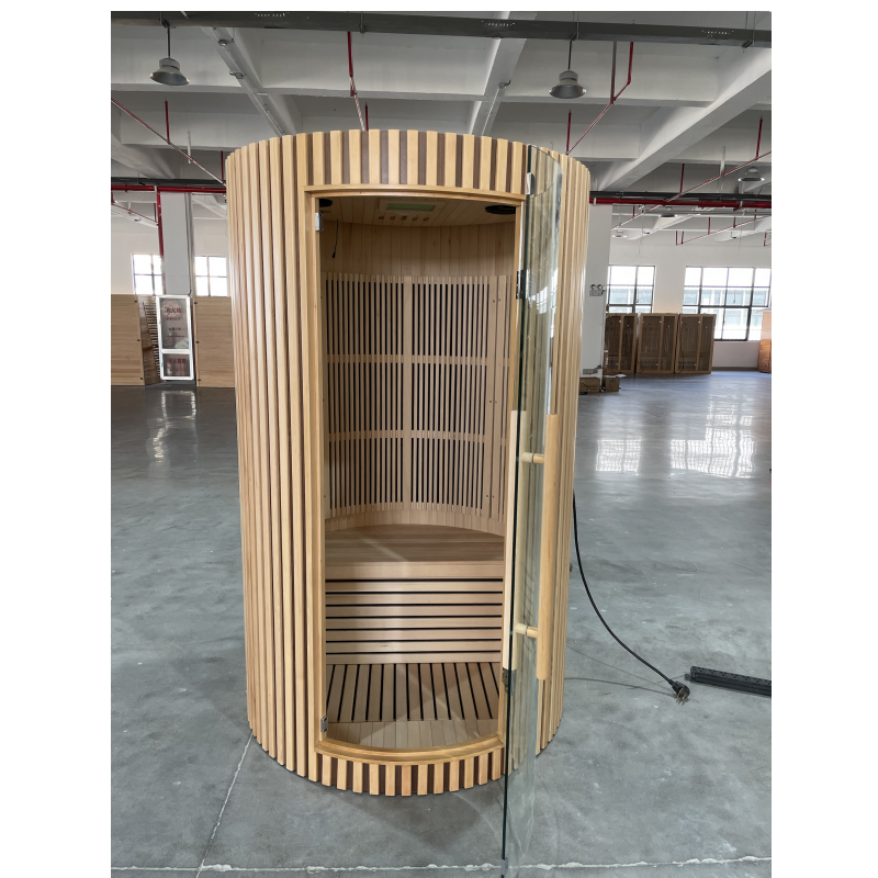 SAUNASNET® Hemlock Round Indoor Sauna Room Infrared 08