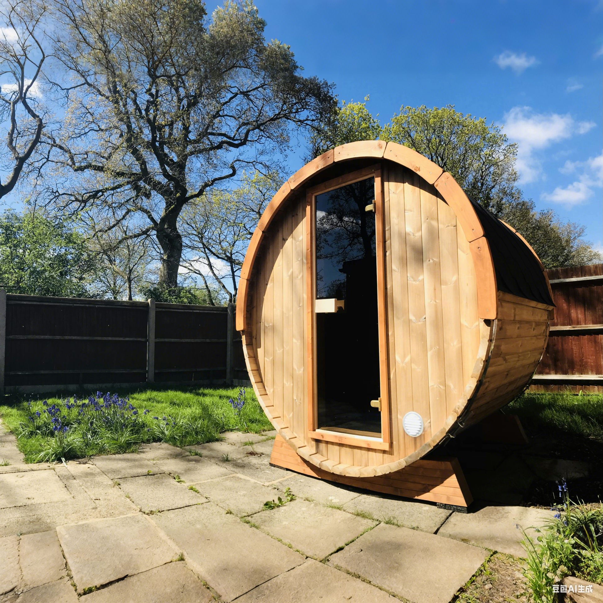 SAUNASNET® Canadian Wood Outdoor Sauna Room Barrel 01