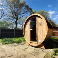 SAUNASNET® Canadian Wood Outdoor Sauna Room Barrel 01