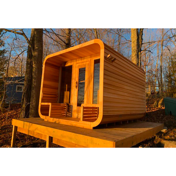 SAUNASNET® Outdoor Wood Sauna Room Square 05-Custom Benches