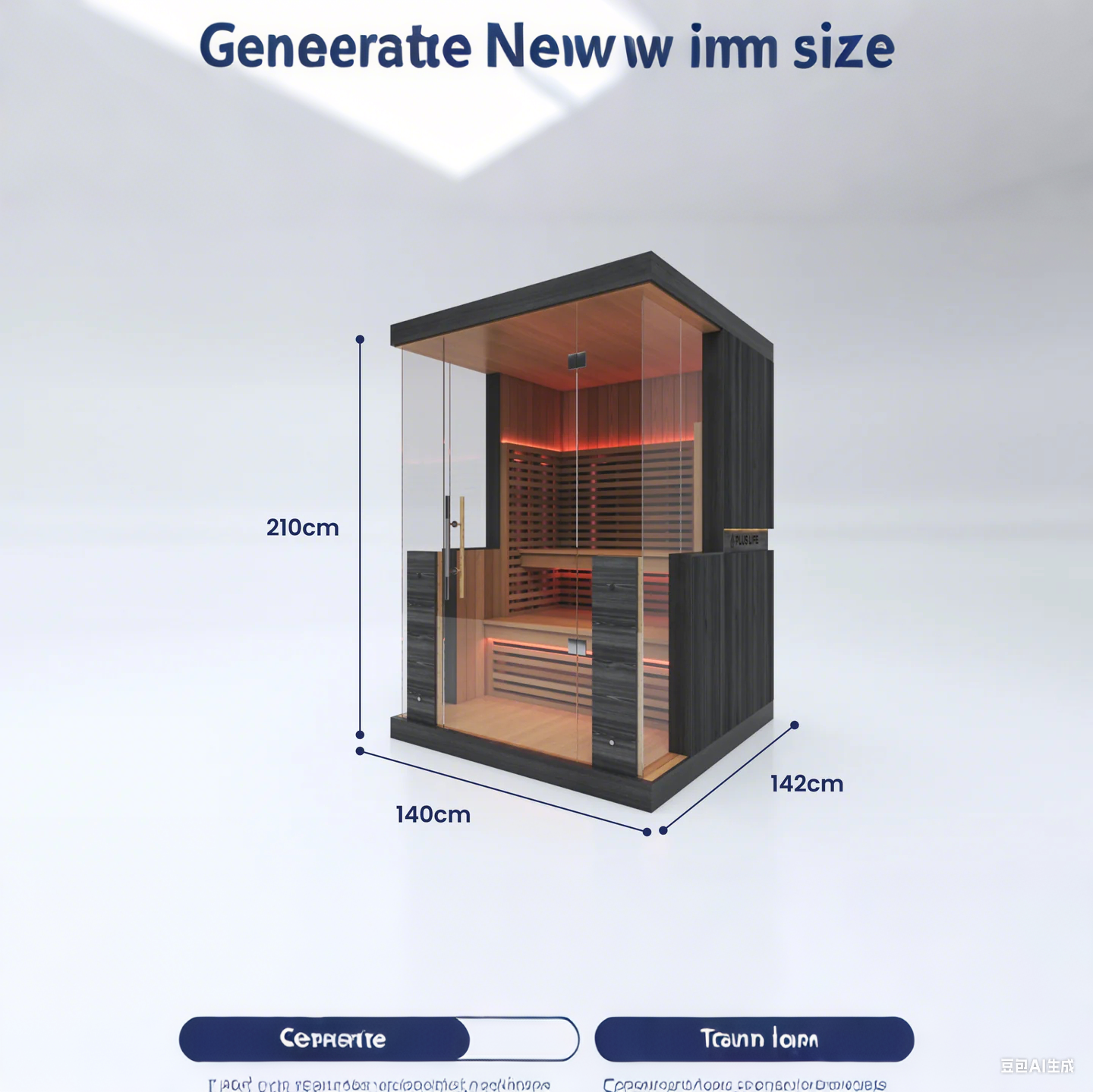 SAUNASNET® Luxury Glass Sauna with Full Spectrum,Lighting, Modern Wood Design, 2-3 Persons with WiFi Control Infrared 07