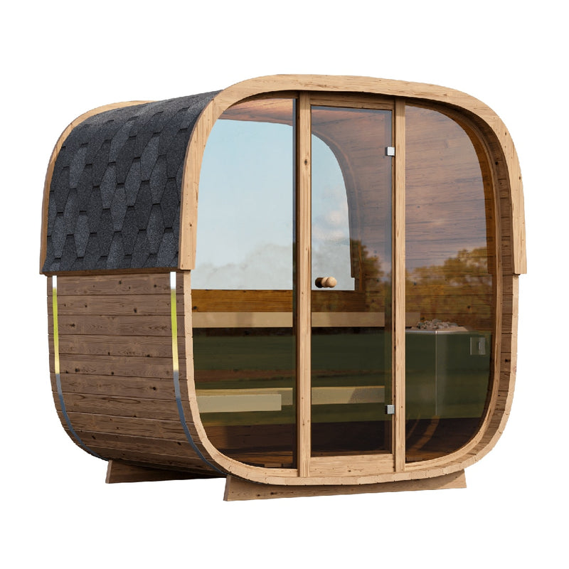 SAUNASNET® Luxurious Cube Outdoor Sauna Room Square 01