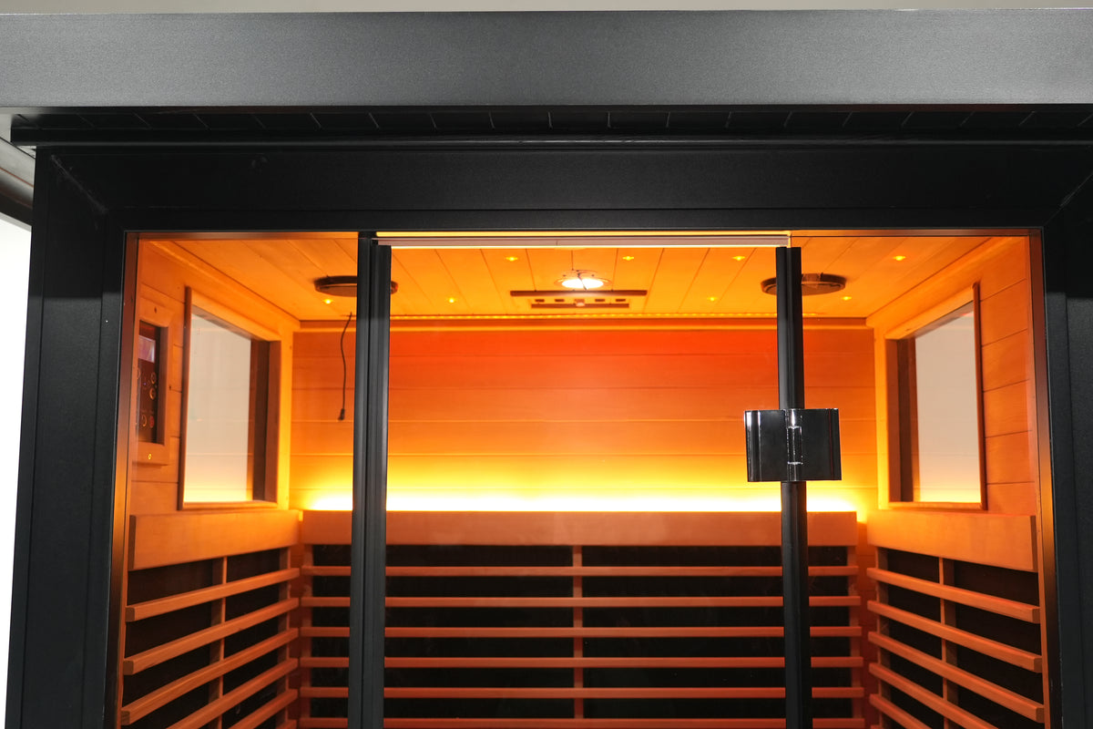 SAUNASNET® Outdoor Black Aluminium Infrared Sauna with Wifi