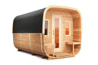 SAUNASNET® Outdoor Double Room Sauna with Porch Barrel 14