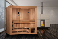 SAUNASNET® Indoor L-shaped Bench Steam Sauna Glass 17