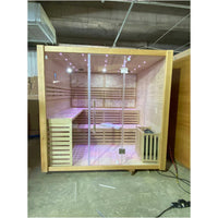 SAUNASNET® Hemlock / Red Cedar Indoor Therapy Wood Steam Sauna Rooms Glass 09