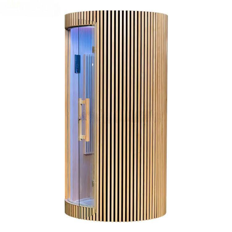 SAUNASNET® Hemlock Round Indoor Sauna Room Infrared 08