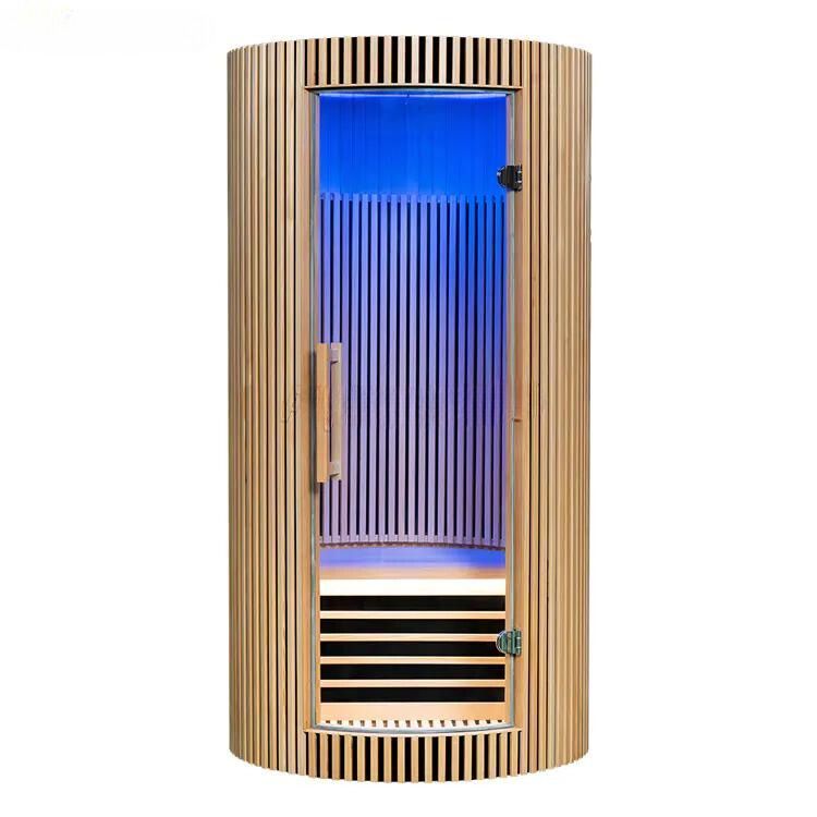 SAUNASNET® Hemlock Round Indoor Sauna Room Infrared 08