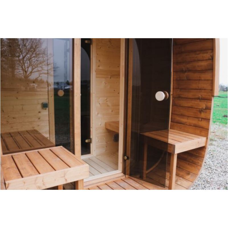 SAUNASNET Luxurious Cube Outdoor Sauna Room with Porch