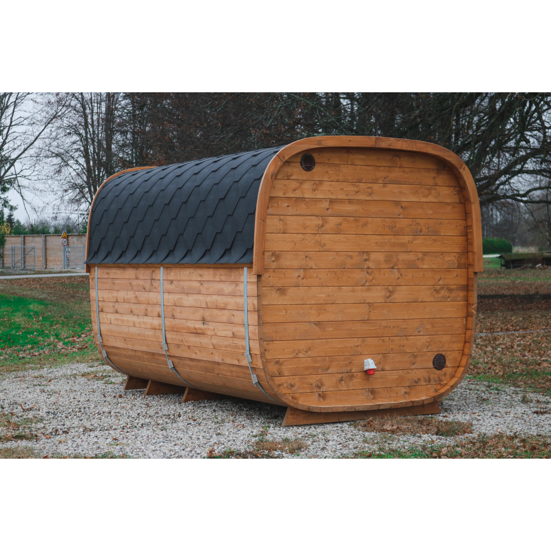 SAUNASNET Luxurious Cube Outdoor Sauna Room with Porch