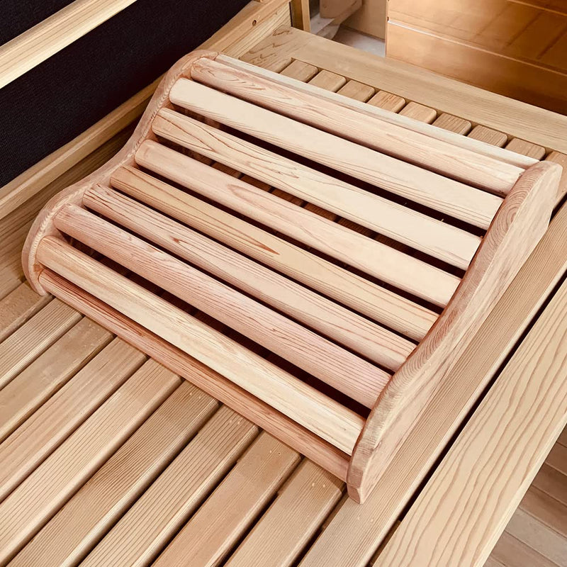 Wooden Sauna Headrest for Rejuvenation and Relaxation