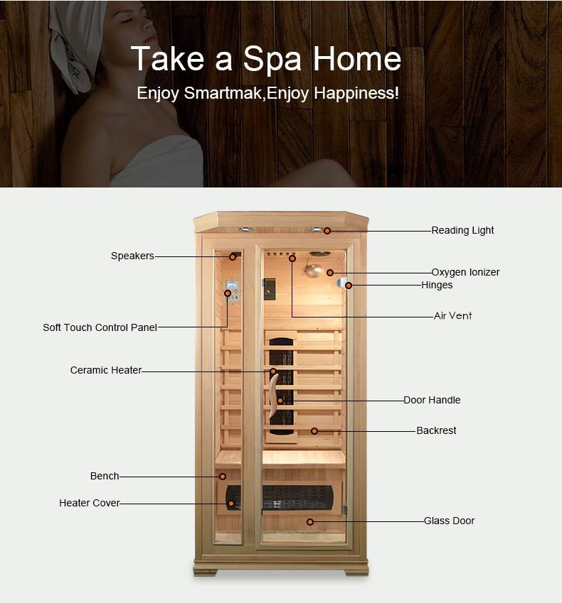 SAUNASNET® Indoor Wooden Dry Cabin Customized Sauna Room Far Infrared 04