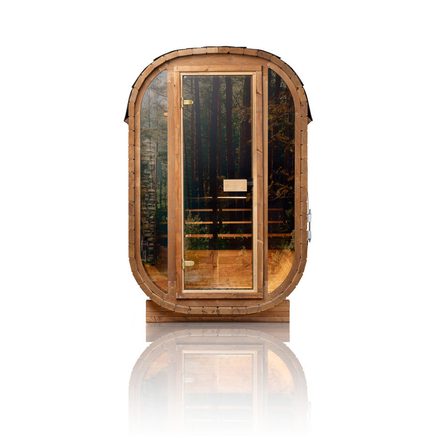 SAUNASNET® Scandinavian 1 Person Outdoor Sauna Barrel 10