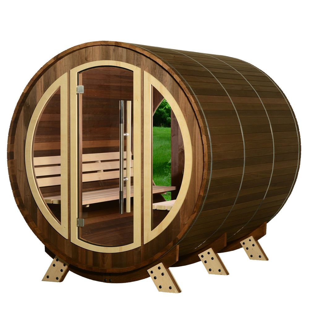 SAUNASNET® Luxury Outdoor Red Cedar Sauna Barrel 13