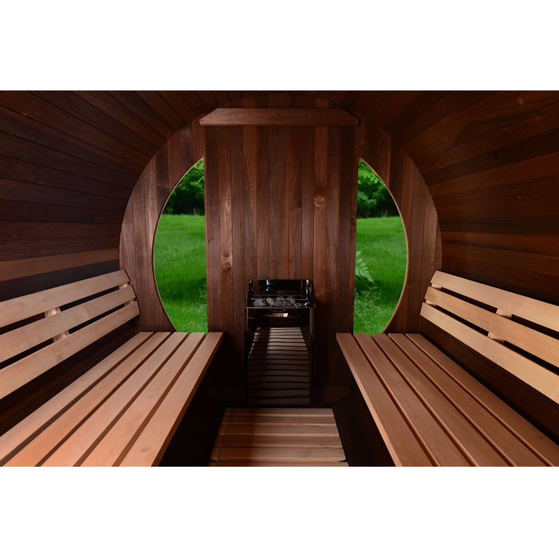 SAUNASNET® Luxury Outdoor Hemlock Red Cedar Sauna Barrel 03