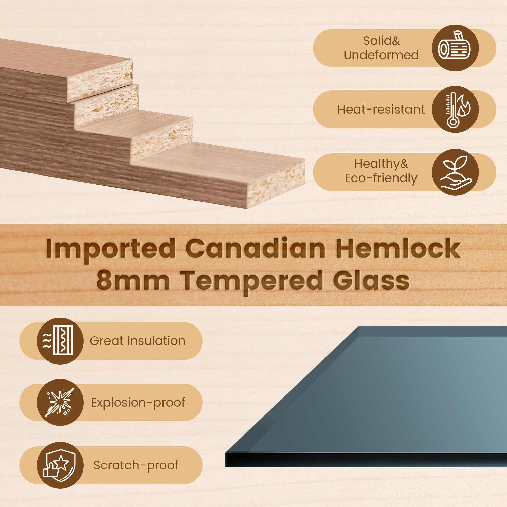 SAUNASNET® 2-4 Person Luxurious Indoor Traditional Steam Sauna with 2 Himalayan Salt Brick Glass 13