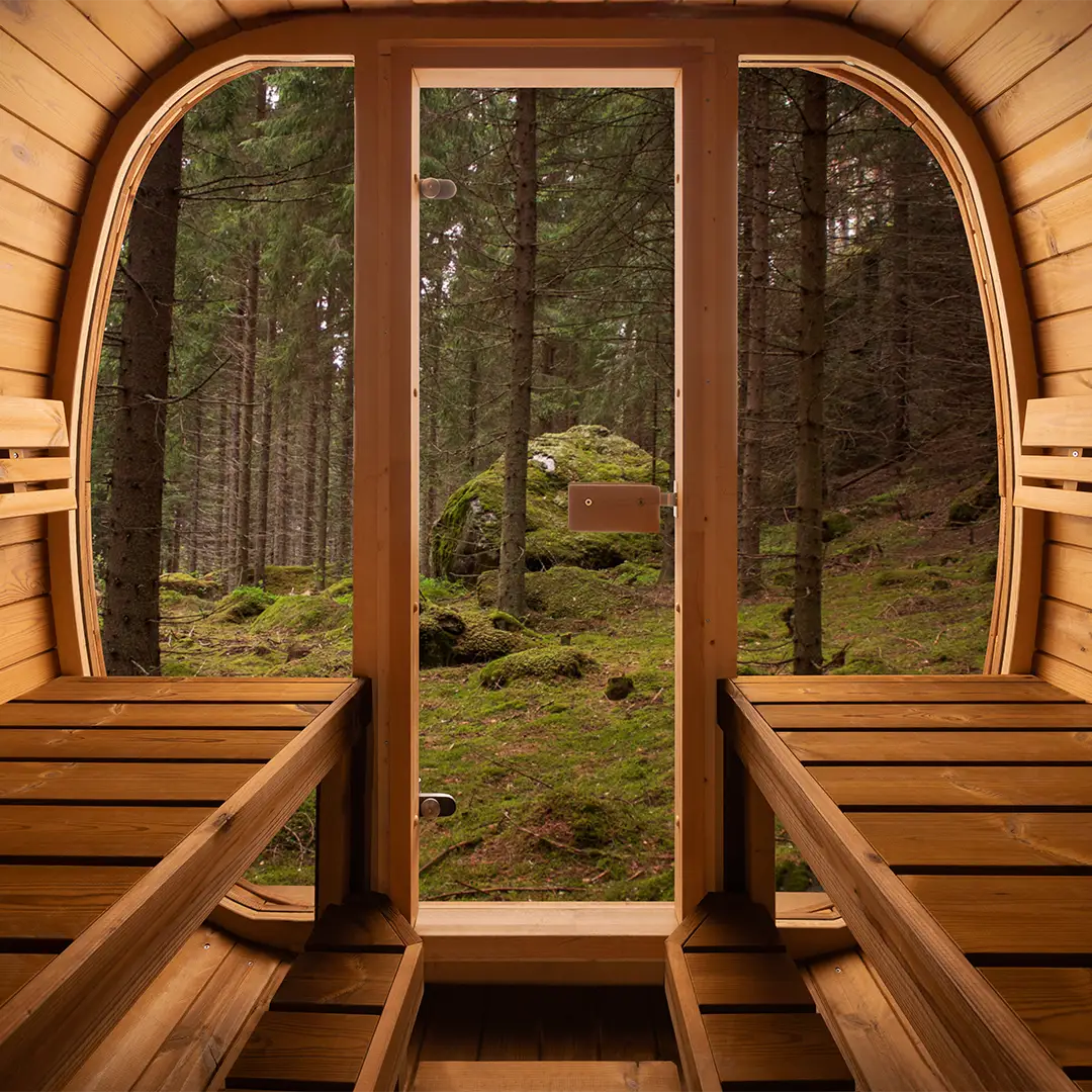 SAUNASNET® Scandinavian Outdoor Cube Sauna Barrel 17