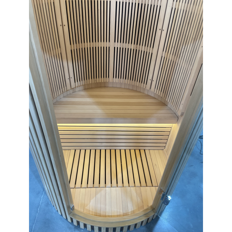 SAUNASNET® Hemlock Round Indoor Sauna Room Infrared 08