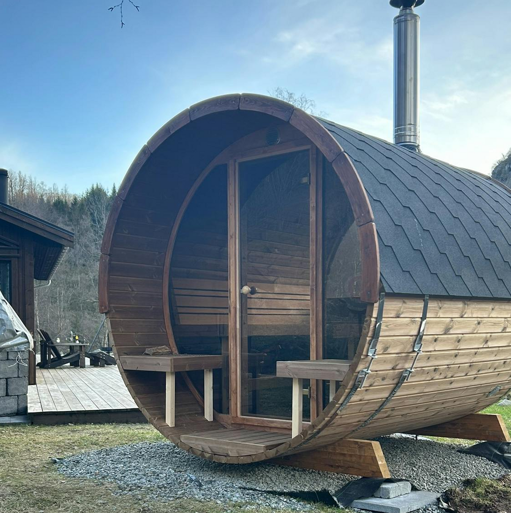 SAUNASNET® Outdoor Sauna With Panoramic View Barrel 03
