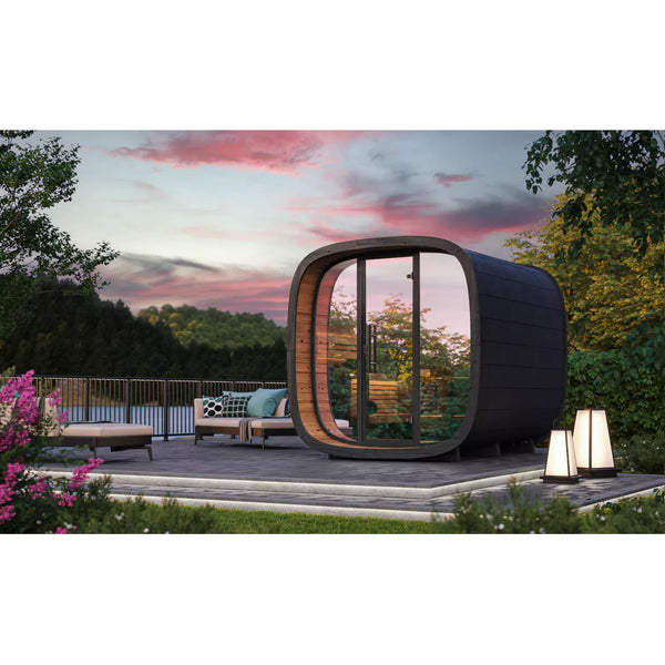 SAUNASNET® Haven Cube Outdoor Cabin Sauna For 2-4 People Round 04