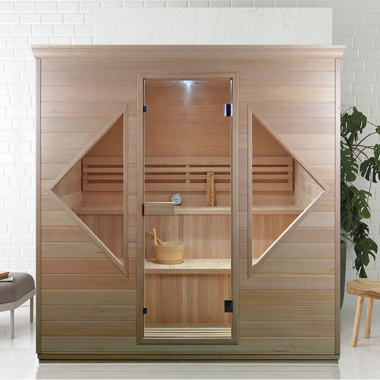 SAUNASNET® Indoor Luxury Traditional Wood Spa Dry Sauna Room Glass 06