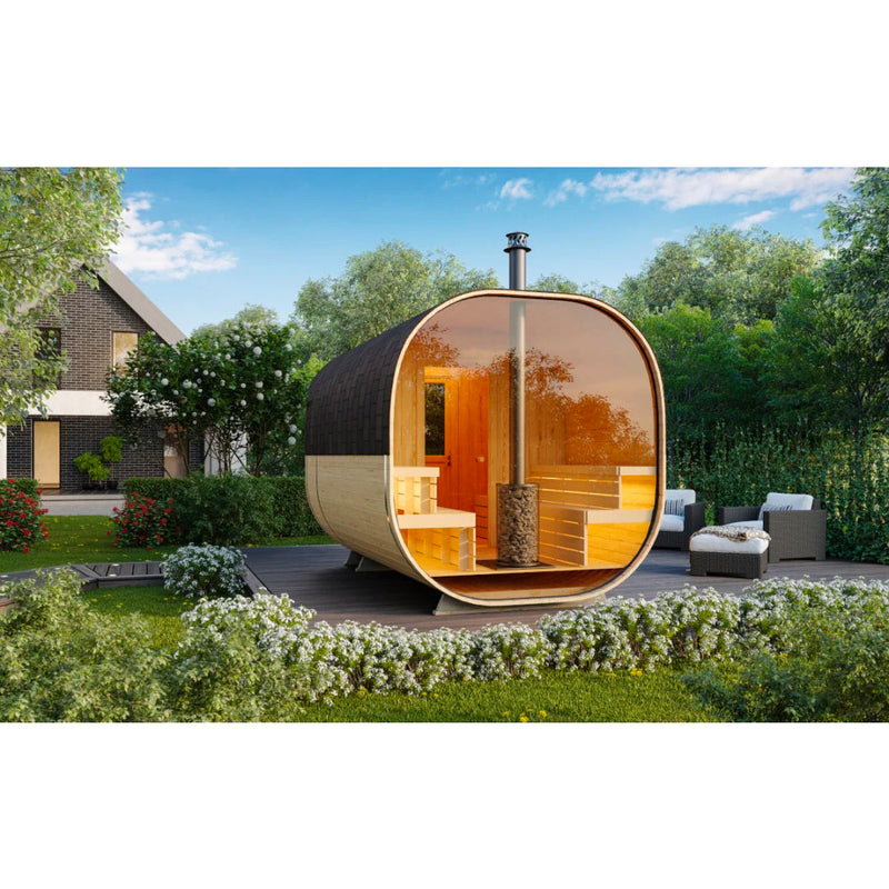 SAUNASNET 2-room Outdoor Barrel Sauna