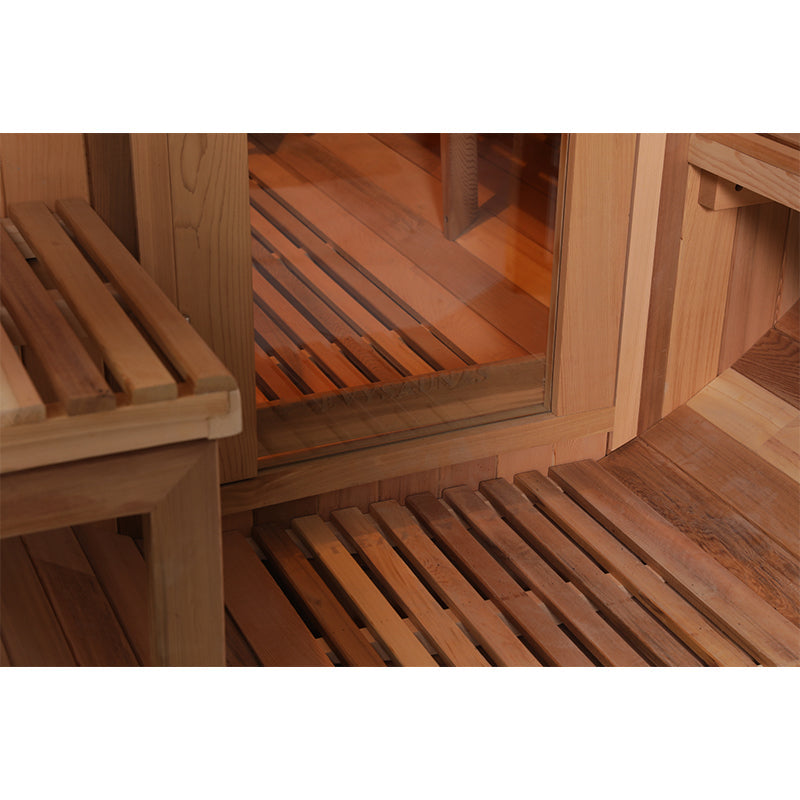 SAUNASNET Canadian Wood Outdoor Barrel Sauna Room