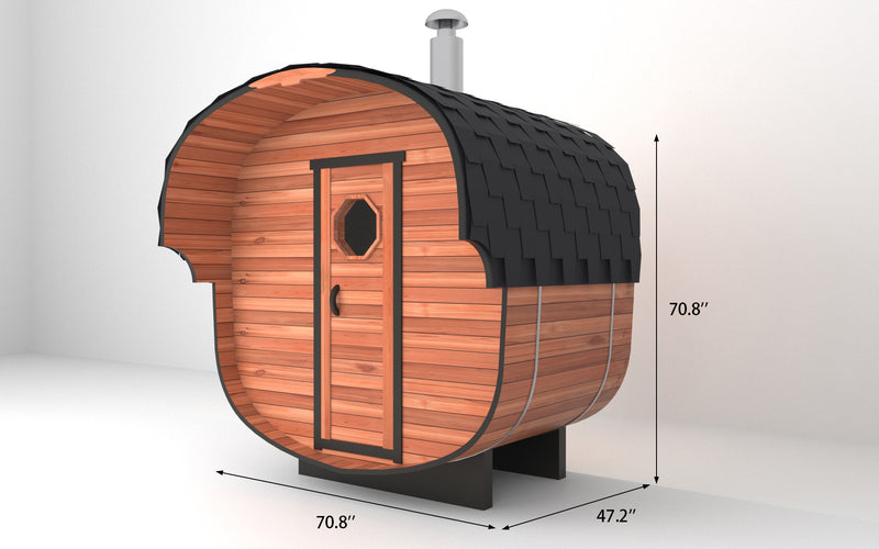 SAUNASNET Economy Outdoor Barrel Sauna（2-6 people）