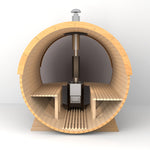 SAUNASNET Outdoor Barrel Sauna With Panoramic View Window (Wood shingles)