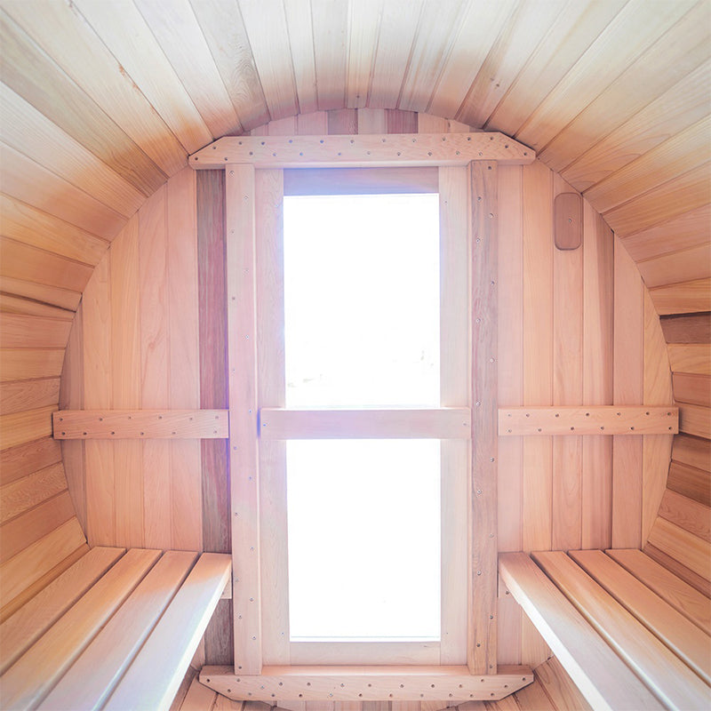 SAUNASNET Canadian Wood Outdoor Barrel Sauna Room