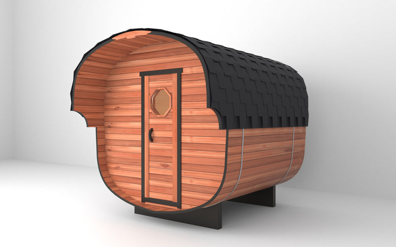 SAUNASNET Economy Outdoor Barrel Sauna（2-6 people）