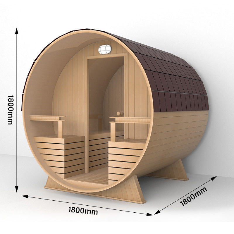 SAUNASNET® Outdoor Sauna With Porch Glass Door Barrel 11