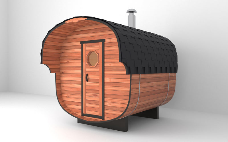 SAUNASNET® Economy Outdoor Barrel Sauna（2-6 people）Barrel 14