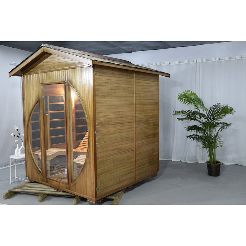 SAUNASNET Outdoor Far Infrared Sauna Room with Recliner