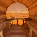 SAUNASNET® White Outdoor Panoramic Sauna Barrel 10