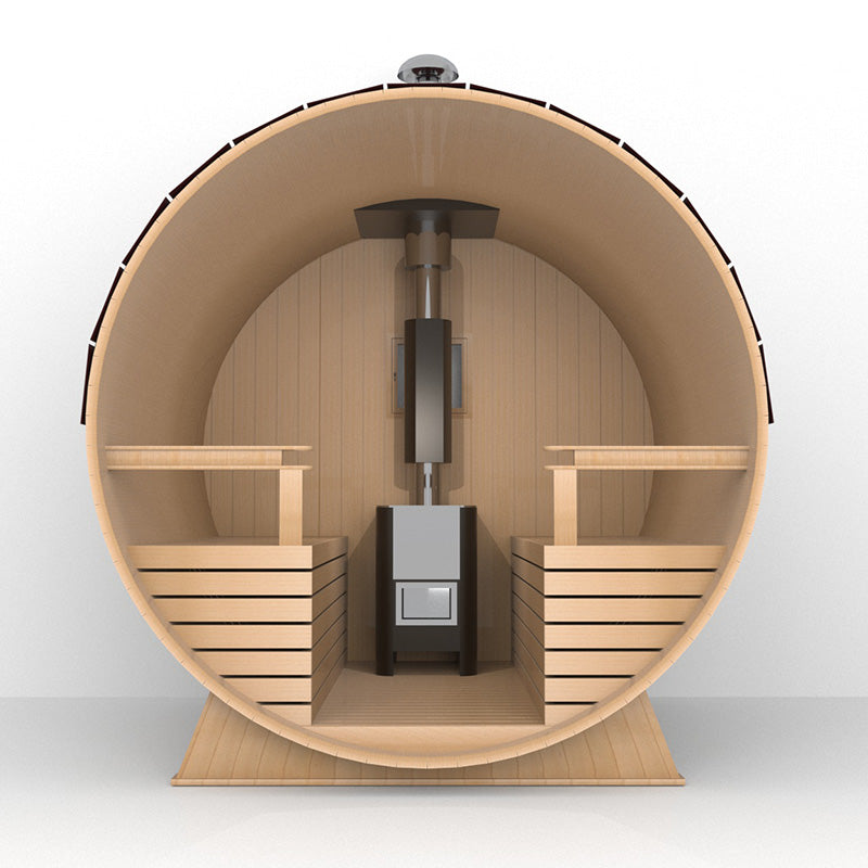 SAUNASNET Outdoor Barrel Sauna With Glass Window