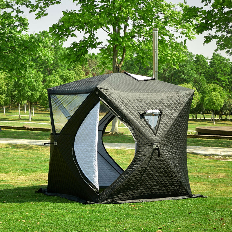 SAUNASNET New Portable Outdoor Tent Sauna With Wood Burning Stove