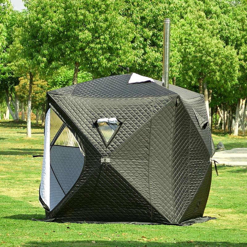 SAUNASNET New Portable Outdoor Tent Sauna With Wood Burning Stove