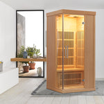 SAUNASNET Carbon Heaters Glass Door Infrared Sauna Room